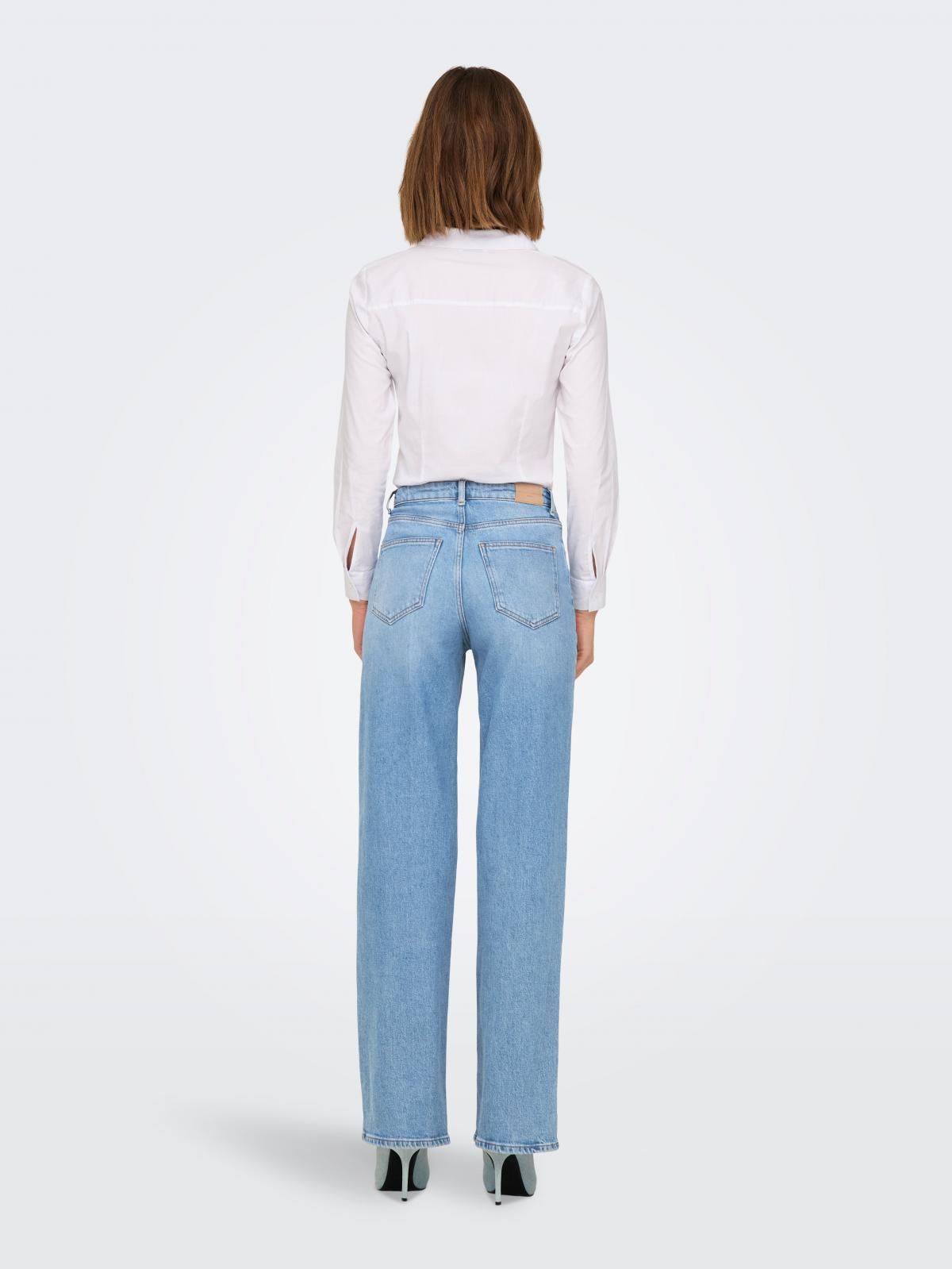 온리 하이웨이스트 와이드핏 데님 팬츠 15345249_2116 BLUE / LIGHT BLUE DENIM - 상세 이미지 2