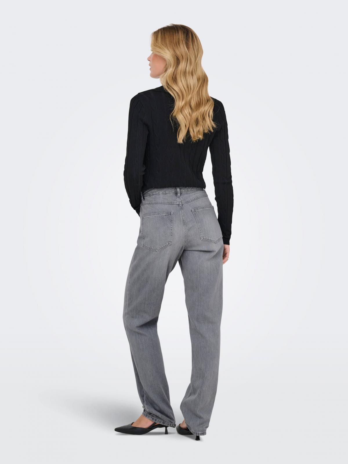 온리 스트레이트핏 테크니컬 맘핏 데님 팬츠 15339974_2105 GREY / MEDIUM GREY DENIM - 상세 이미지 2