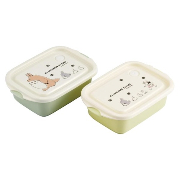 토토로 행진 전자렌지 간편보관용기 2종 500ml 반찬통 항균 캐릭터반찬통 밀폐보관용기 - 상품 이미지