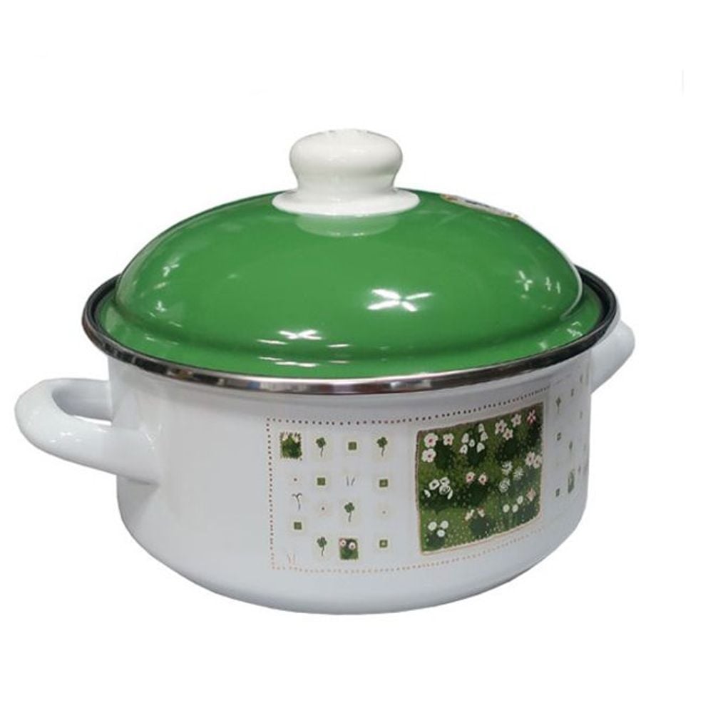 ELO 인덕션 법랑 냄비 찌개 라면 냄비 그린 18cm - 상품 이미지