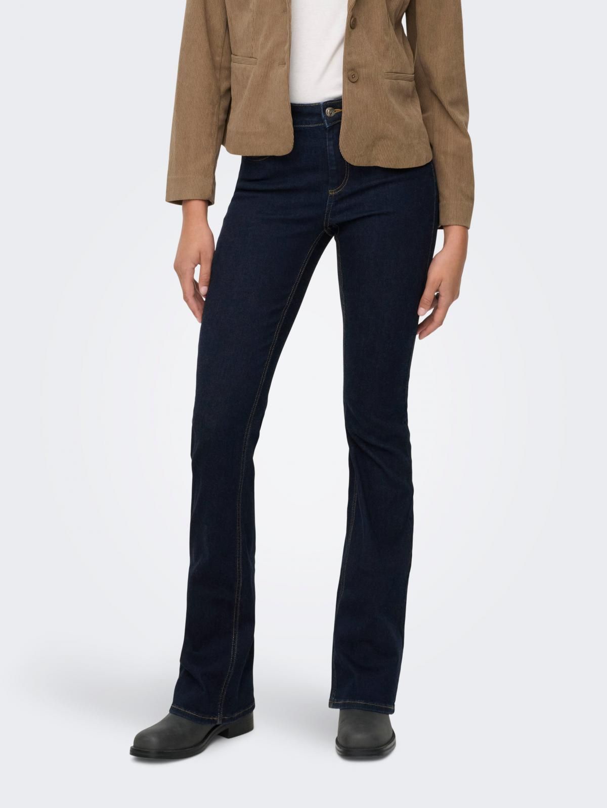 온리 데님 미드웨이스트 플레어핏 청바지 15366665_2114_1249211 BLUE / DARK BLUE DENIM - 상품 이미지