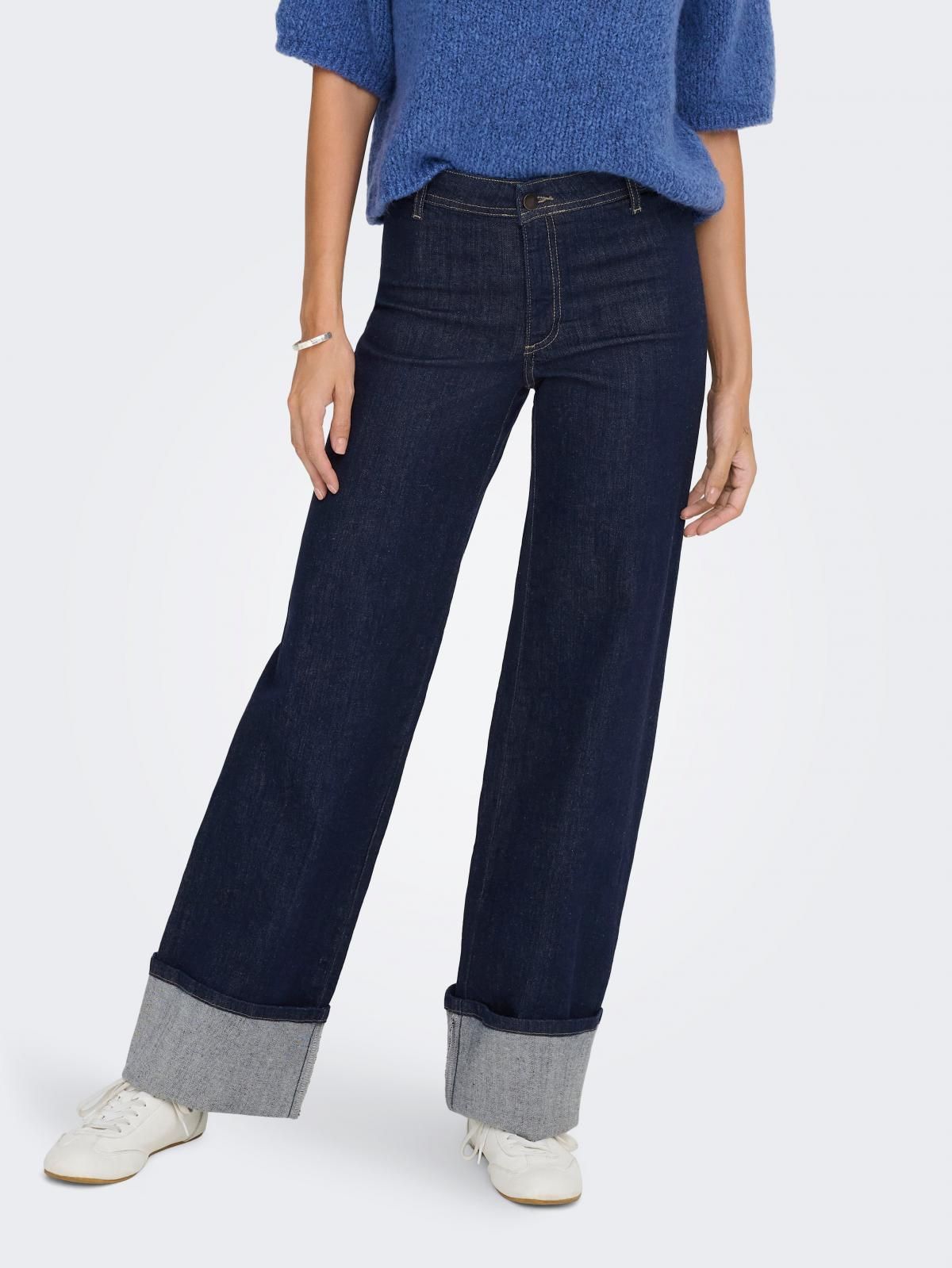 제이디와이 미드웨이스트 와이드핏 청바지 15355528_2114 BLUE / DARK BLUE DENIM - 상품 이미지