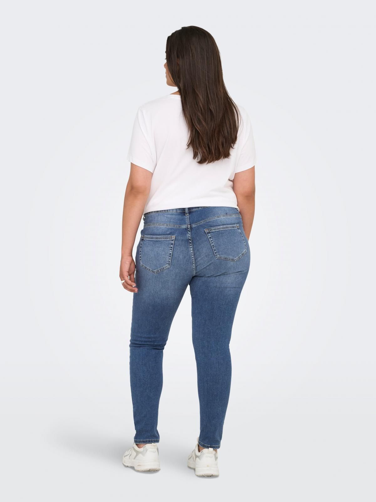 온리 빅사이즈 미드웨이스트 스키니핏 청바지 15350091_2115 BLUE / MEDIUM BLUE DENIM - 상세 이미지 2