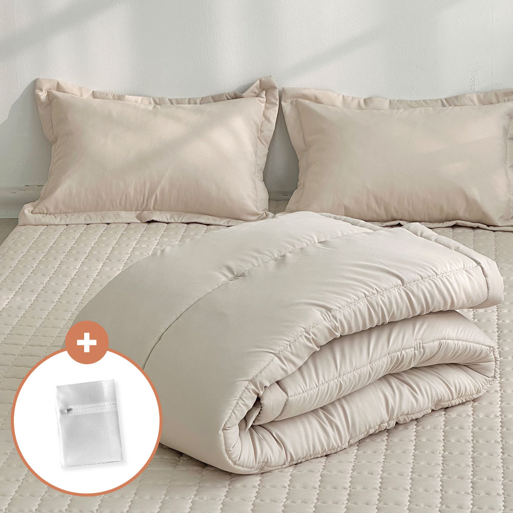 아르떼베딩 바닥에까는 미끄럼방지 누빔 요매트(요커버+솜매트) 프렌치 베이지 싱글 5cm