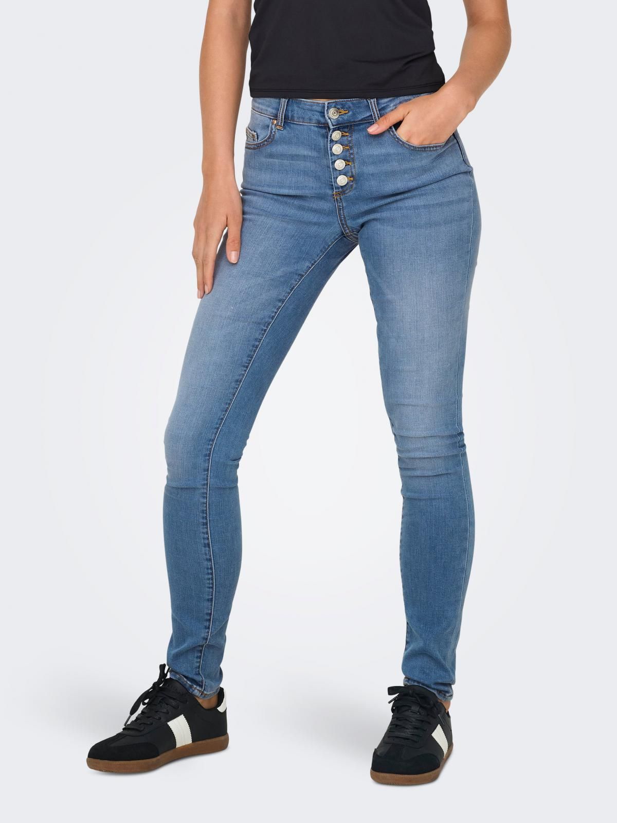 온리 슈퍼스트레치 미드웨이스트 스키니핏 진 15332914_2116 BLUE / LIGHT BLUE DENIM - 메인 이미지