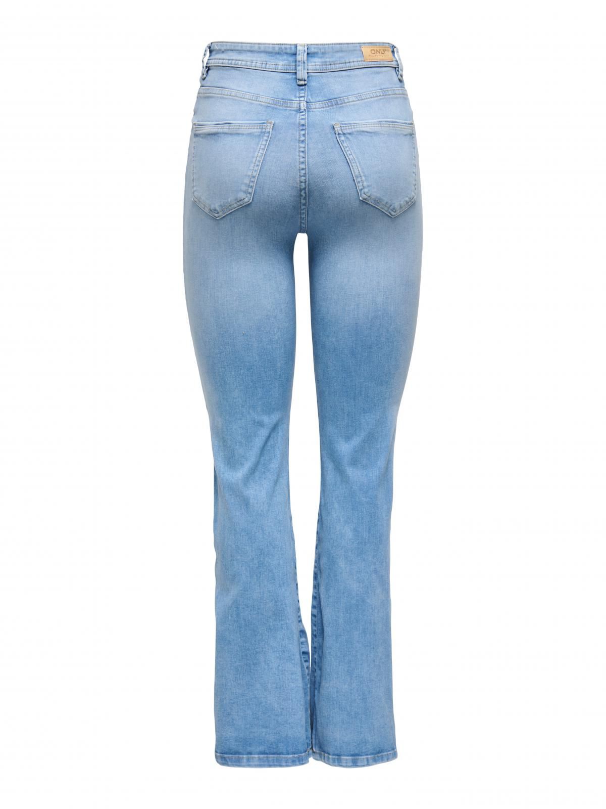 온리 하이웨이스트 플레어핏 연청 데님 팬츠 15361594_2116 BLUE / LIGHT BLUE DENIM - 상세 이미지 4