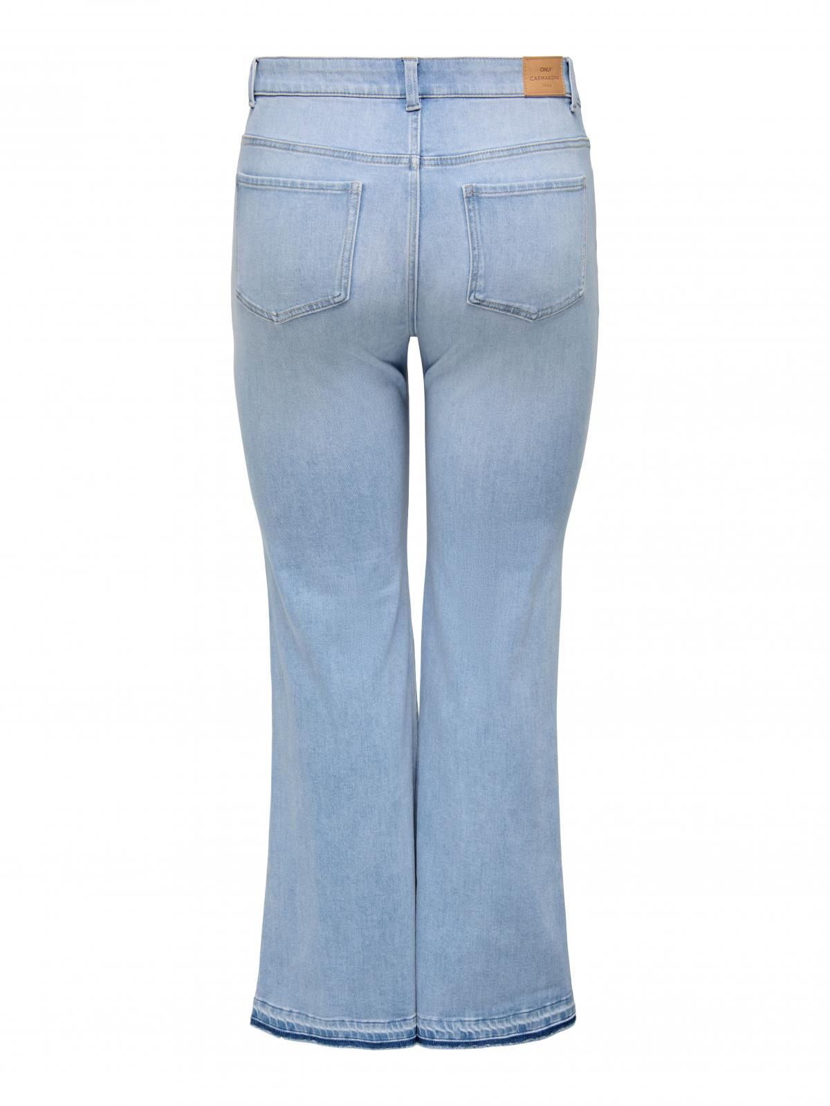 온리 플러스사이즈 플레어핏 데님 팬츠 15343475_2116 BLUE / LIGHT BLUE DENIM - 상세 이미지 4