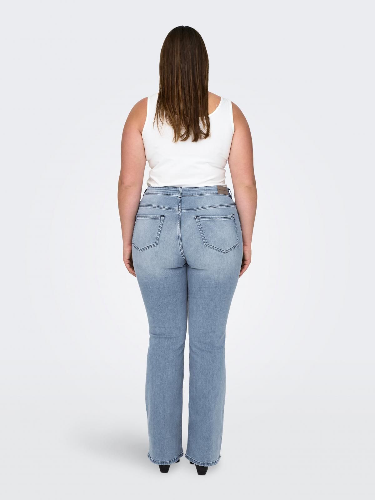 온리 미드웨이스트 플레어핏 데님 팬츠 15316649_2116 BLUE / LIGHT BLUE DENIM - 상세 이미지 2
