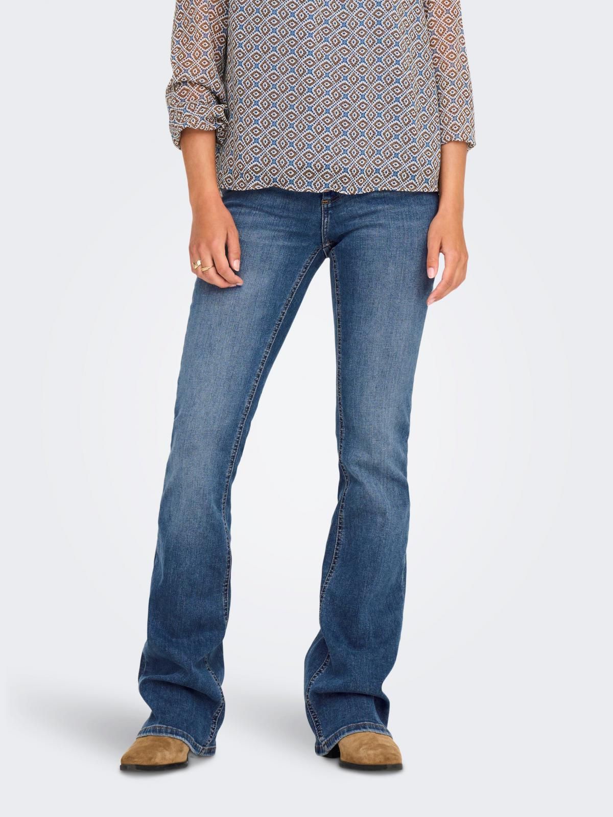 온리 데님 미드웨이스트 플레어핏 진 15313389_2115 BLUE / MEDIUM BLUE DENIM - 메인 이미지