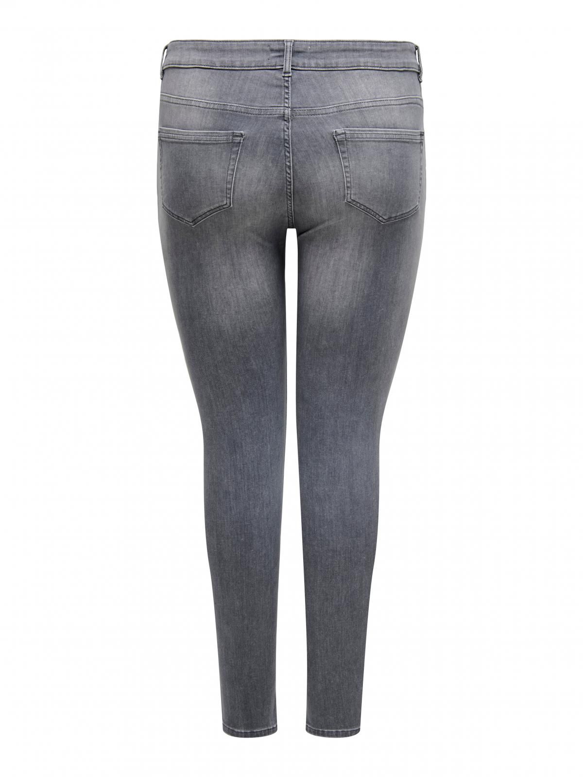 온리 플러스사이즈 스키니핏 데님 팬츠 15335643_2104 GREY / DARK GREY DENIM - 상세 이미지 4