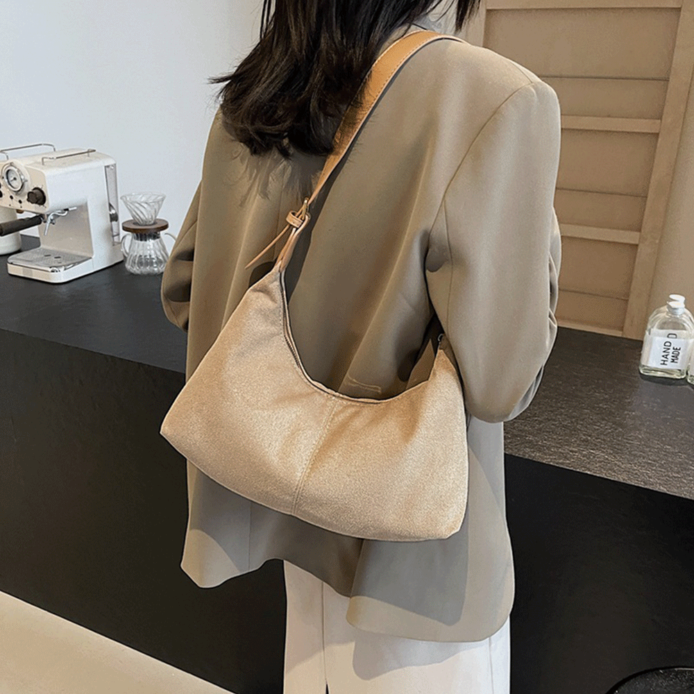 아르니 데일리무드 부드러운 스웨이드 여성 호보백 데일리 숄더백 크로스백 - 상세 이미지 2