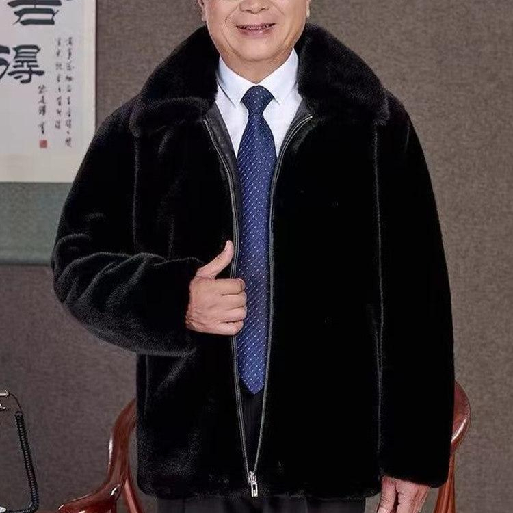 남자밍크코트 모피 퍼 겨울 남성코트 무스탕 - 상품 이미지