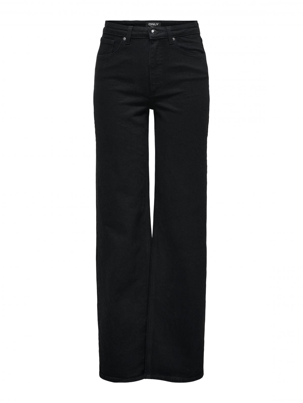 온리 하이웨이스트 와이드핏 데님 블랙 진 15338858_2103 BLACK / BLACK DENIM - 상세 이미지 3