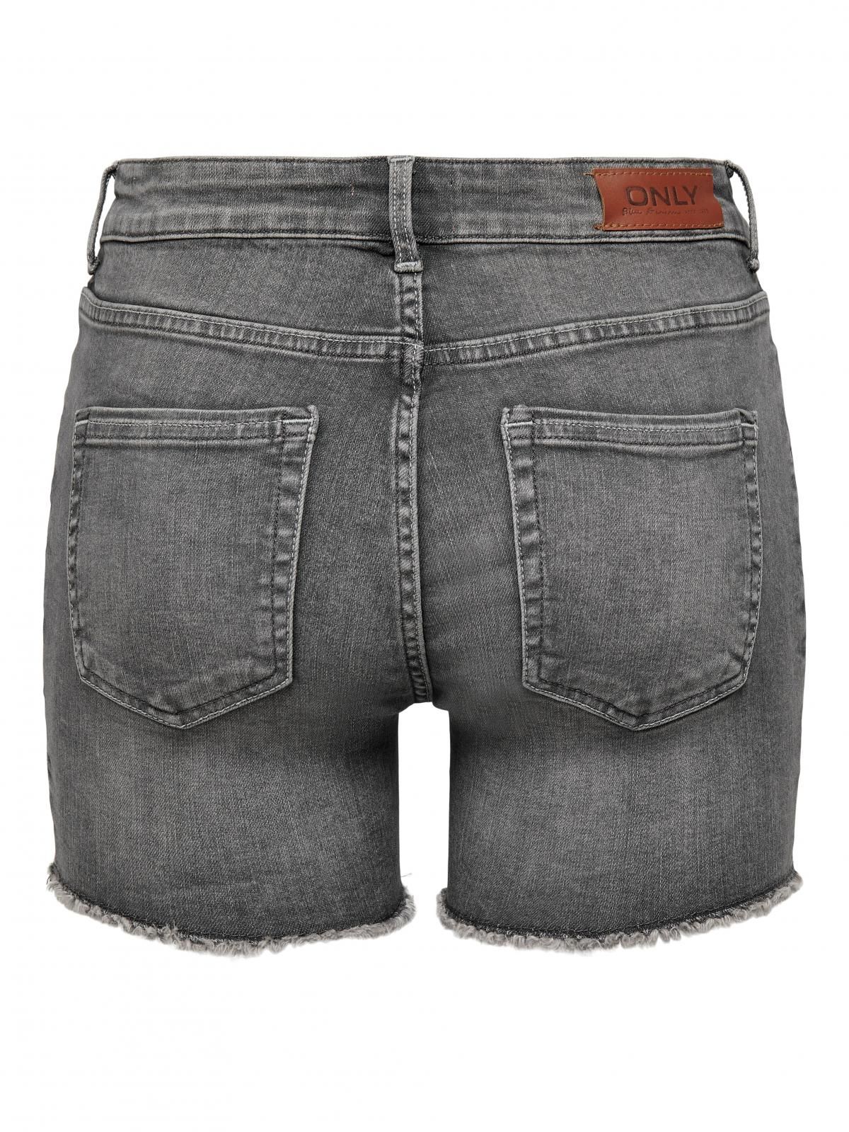 온리 데님 미드웨이스트 레귤러핏 숏팬츠 15196303_2105 GREY / MEDIUM GREY DENIM - 상세 이미지 4
