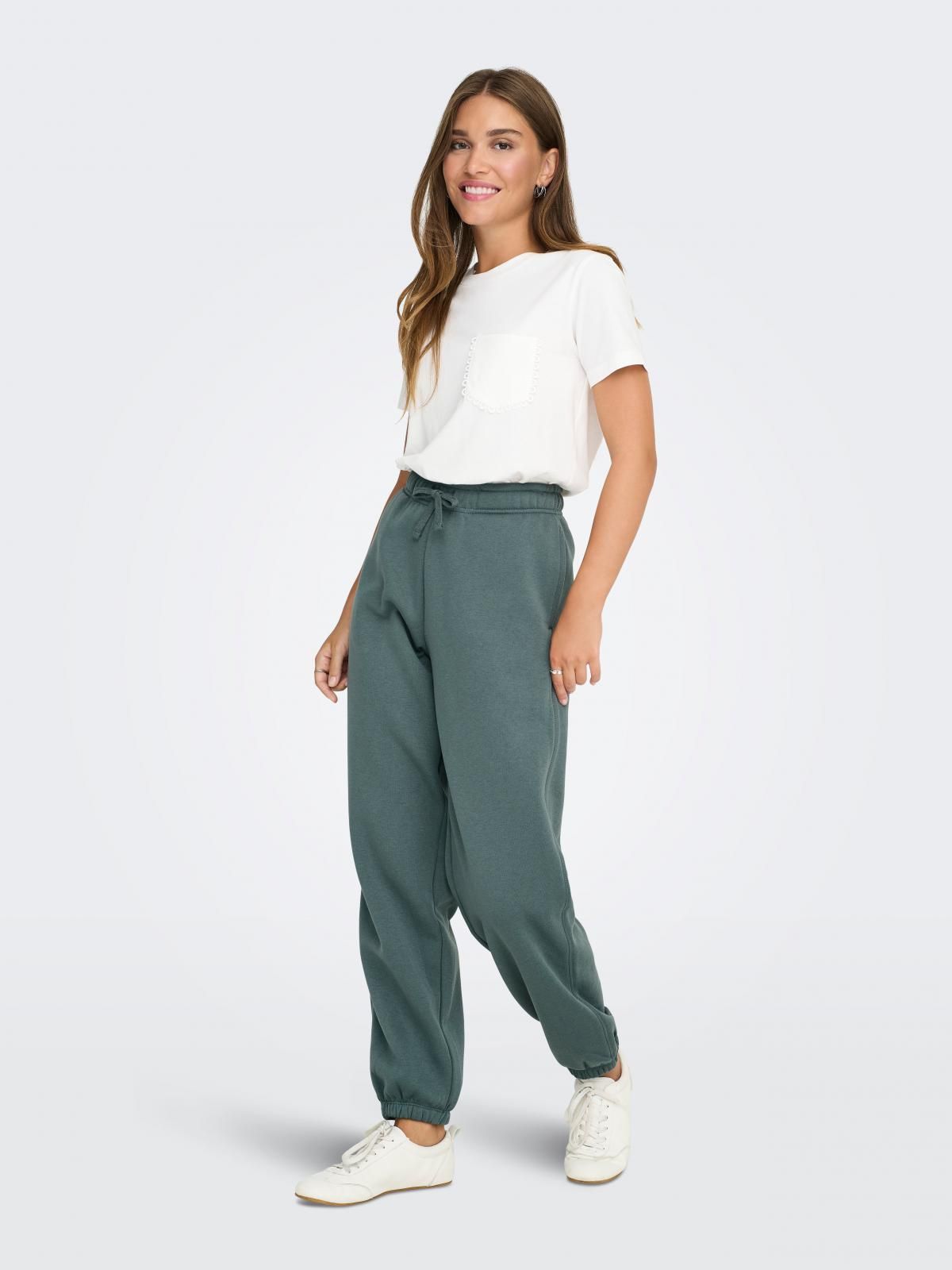 온리 와이드핏 테크니컬 스웨트팬츠 15357504_1469 GREEN / BALSAM GREEN - 상세 이미지 5