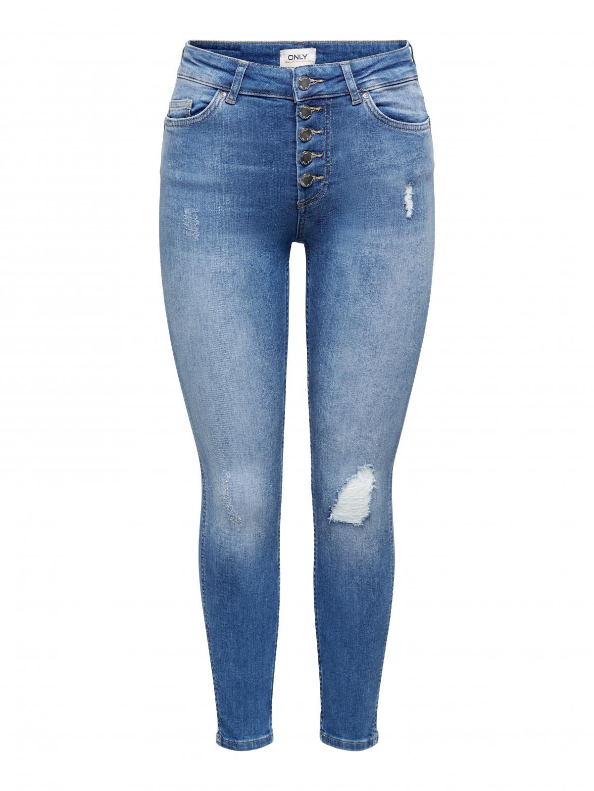 온리 데님 미드웨이스트 스키니핏 진 15244609_2115 BLUE / MEDIUM BLUE DENIM - 상세 이미지 3