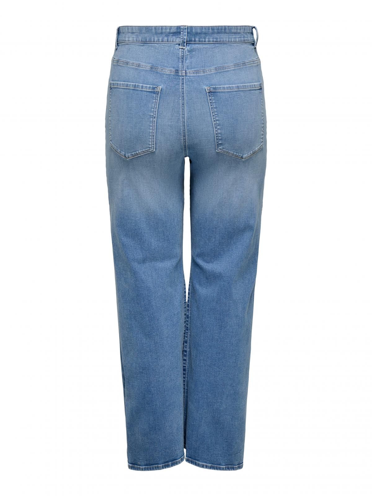 온리 빅사이즈 하이웨이스트 와이드핏 청바지 15357007_2116 BLUE / LIGHT BLUE DENIM - 상세 이미지 4