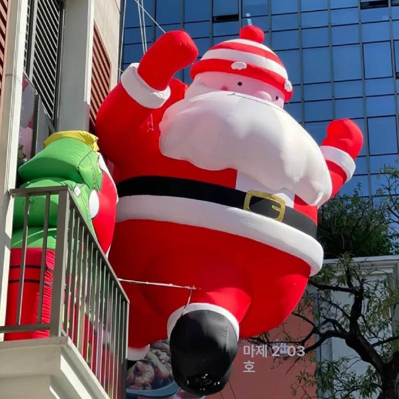 산타 풍선 대형 에어 인형 조명 크리스마스 장식 풍선 단품 - 상세 이미지 2