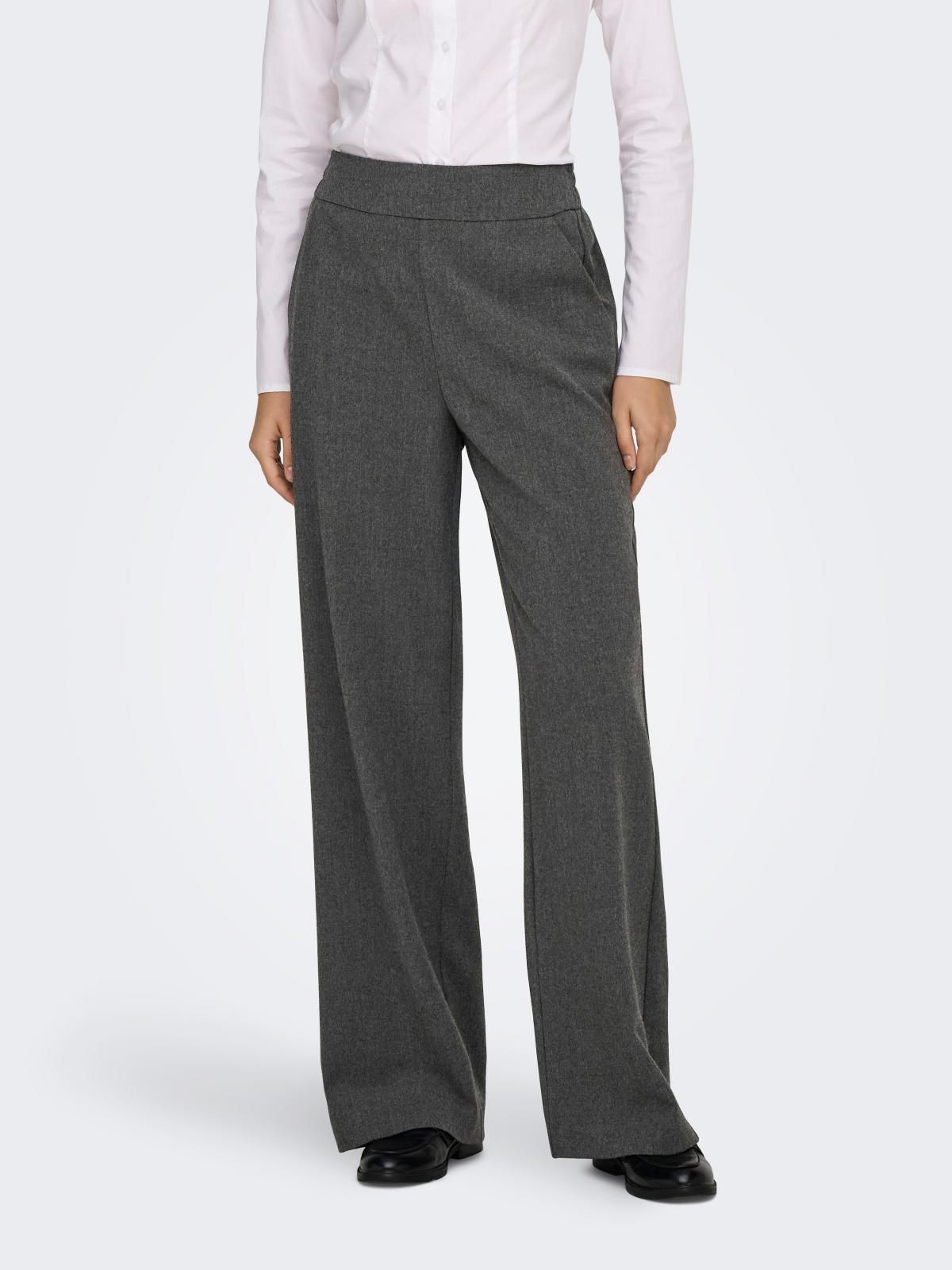 온리 하이웨이스트 와이드핏 팬츠 15361944_2382 GREY / MEDIUM GREY MELANGE - 메인 이미지