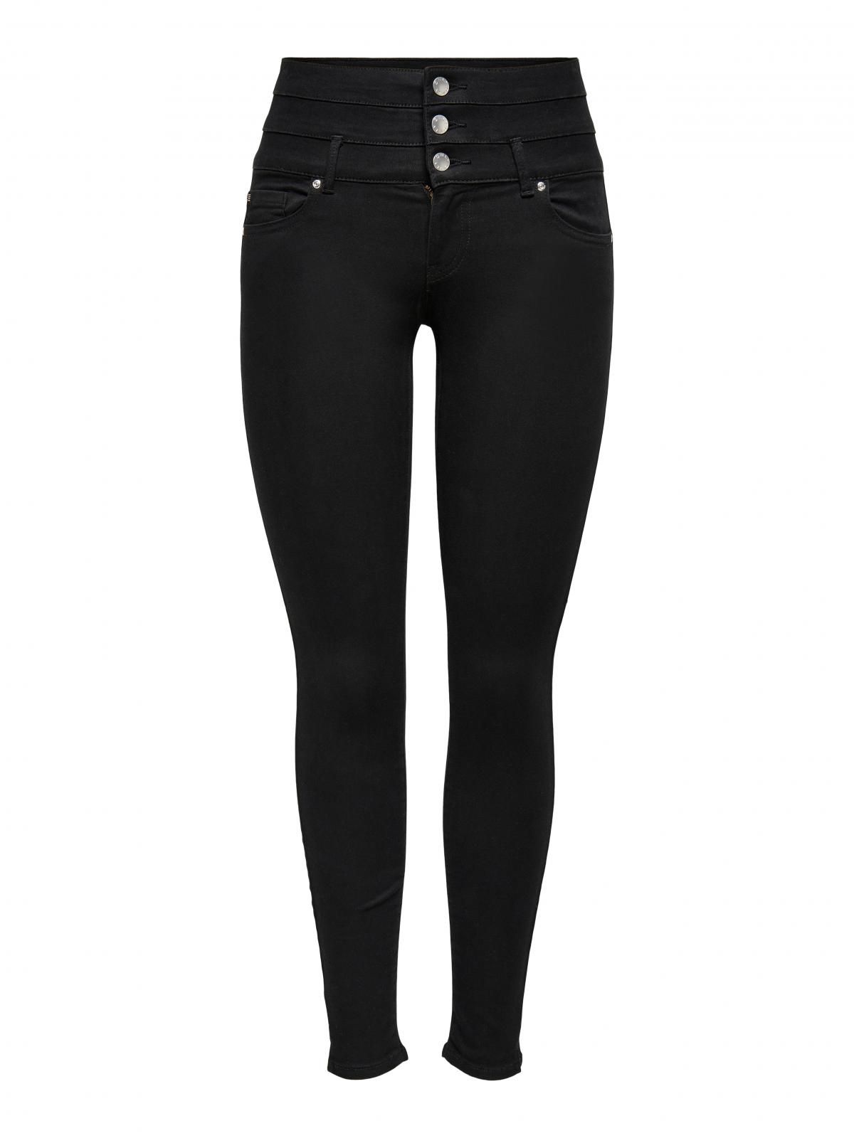 온리 하이웨이스트 스키니핏 데님 블랙 청바지 15229235_2103 BLACK / BLACK DENIM - 상세 이미지 3