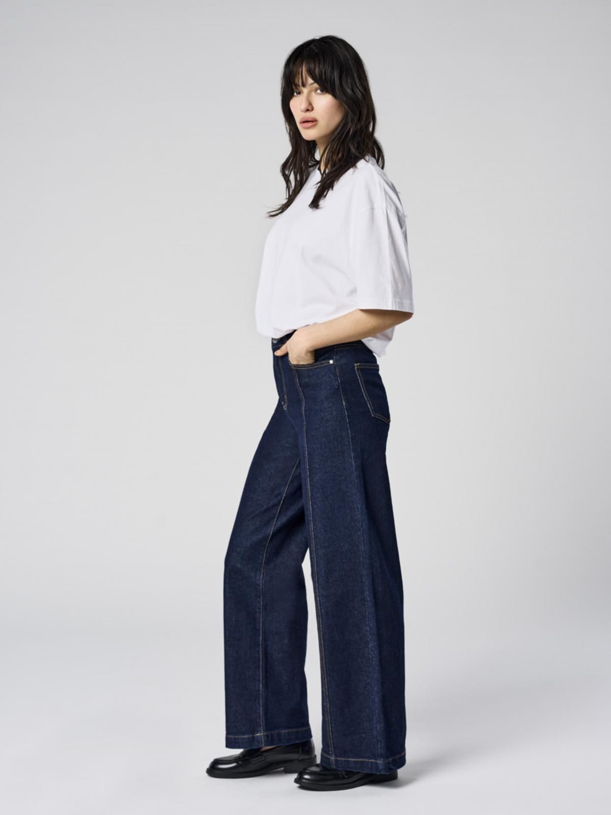 온리 하이웨이스트 와이드핏 데님 팬츠 15298208_2114 WHITE / SIMPLY TAUPE - 상세 이미지 3