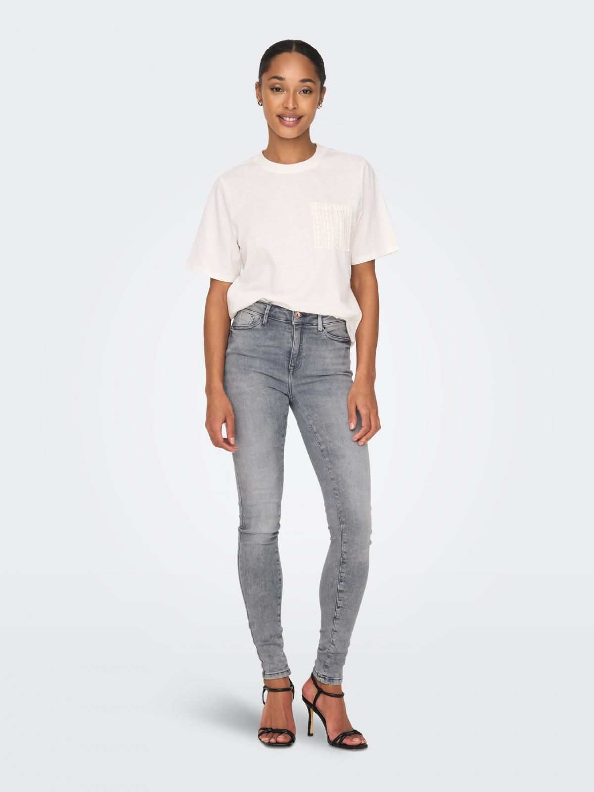 온리 테크니컬 미드웨이스트 스키니핏 데님 팬츠 15231450_3601 GREY / GREY DENIM - 상세 이미지 5