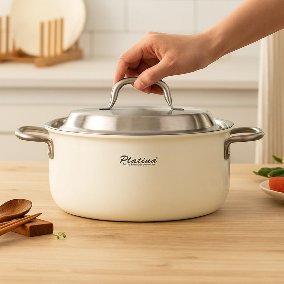 크림 통3중 스텐냄비 인덕션 냄비 라면 찌개 곰솥 젖병 열탕 키친플라워 멀티팟 18cm - 메인 이미지
