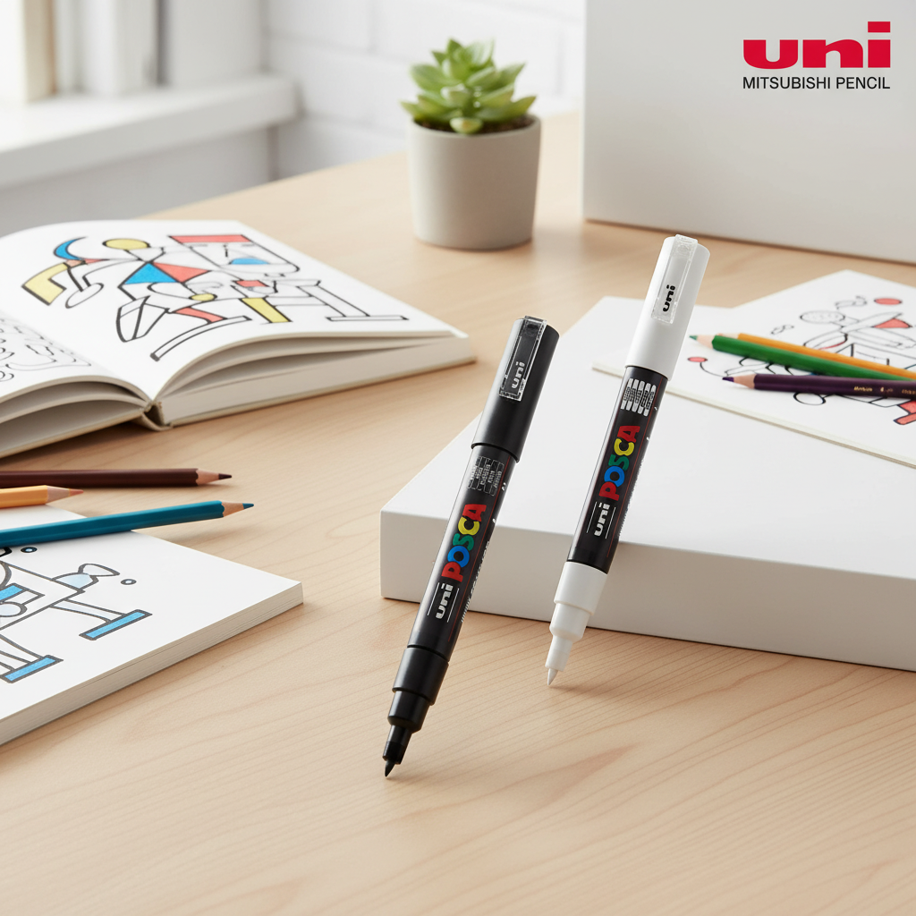 Uni 포스카마카 페인트 마카펜 마커펜 아크릴마카 패브릭 윈도우 PC1M 제품 이미지