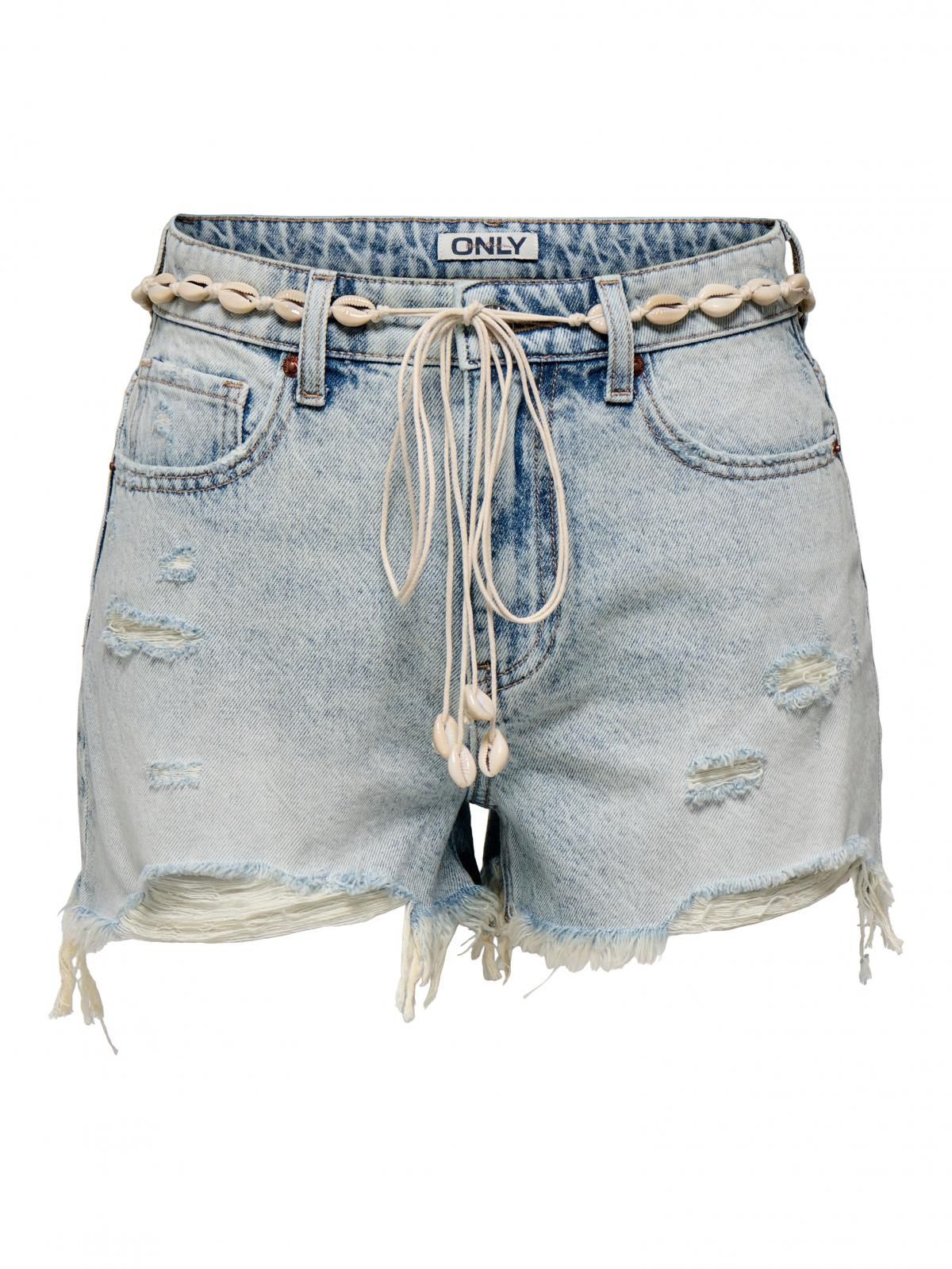 온리 하이웨이스트 데님 레귤러핏 숏팬츠 15349510_2116 BLUE / LIGHT BLUE DENIM - 상세 이미지 3