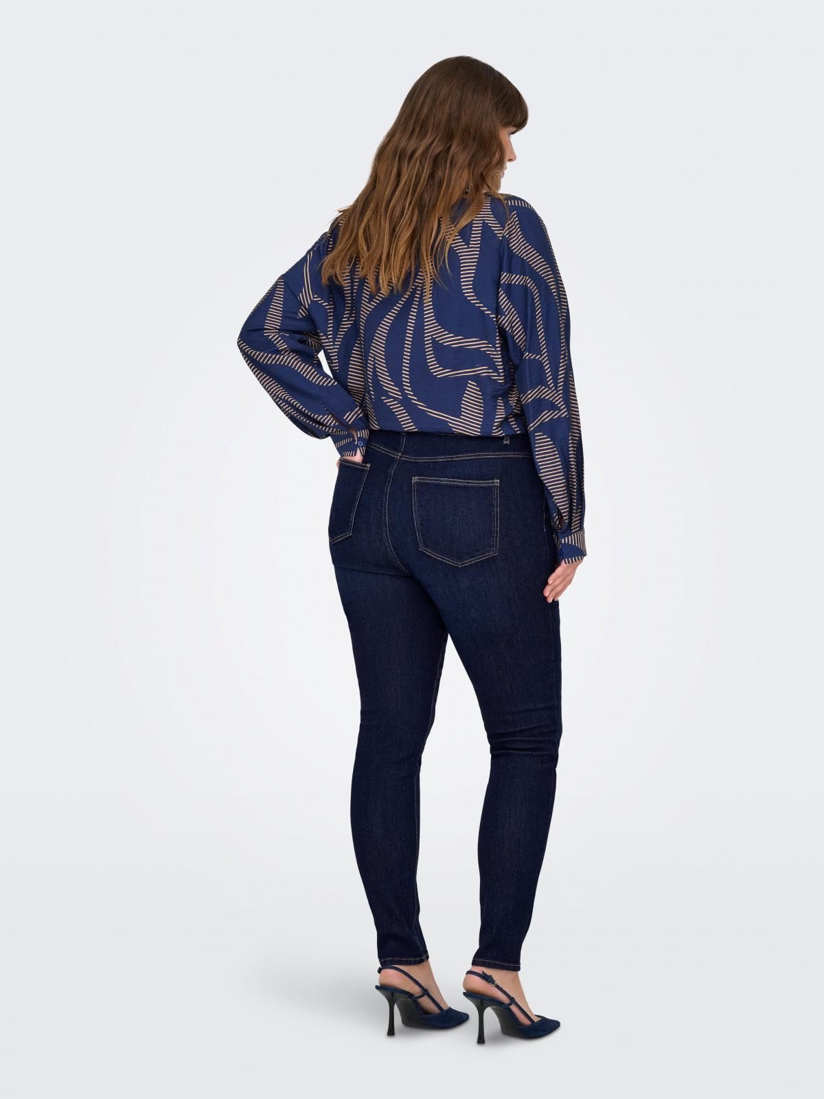 온리 플러스사이즈 스키니핏 진청 데님 팬츠 15358085_2114 BLUE / DARK BLUE DENIM - 상세 이미지 2