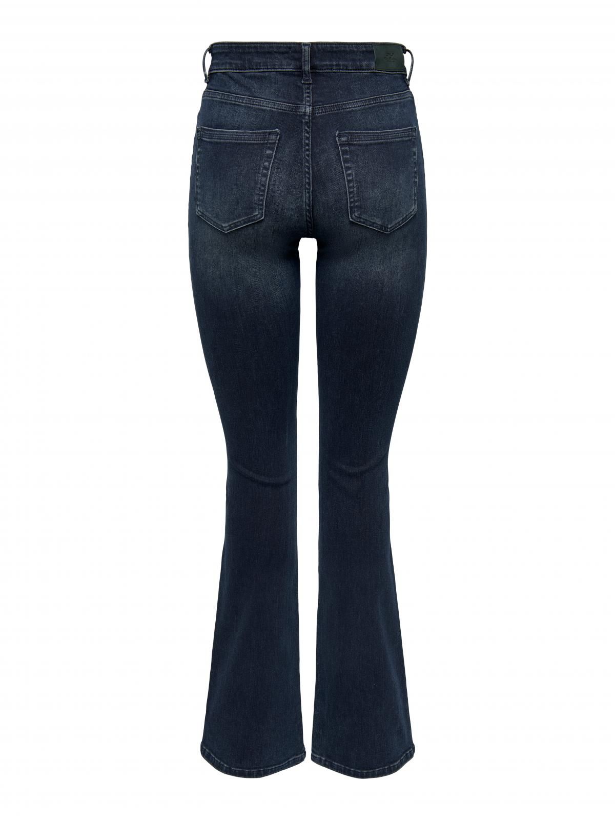 온리 데님 미드웨이스트 플레어핏 청바지 15233833_6603 BLACK / BLUE BLACK DENIM - 상세 이미지 4