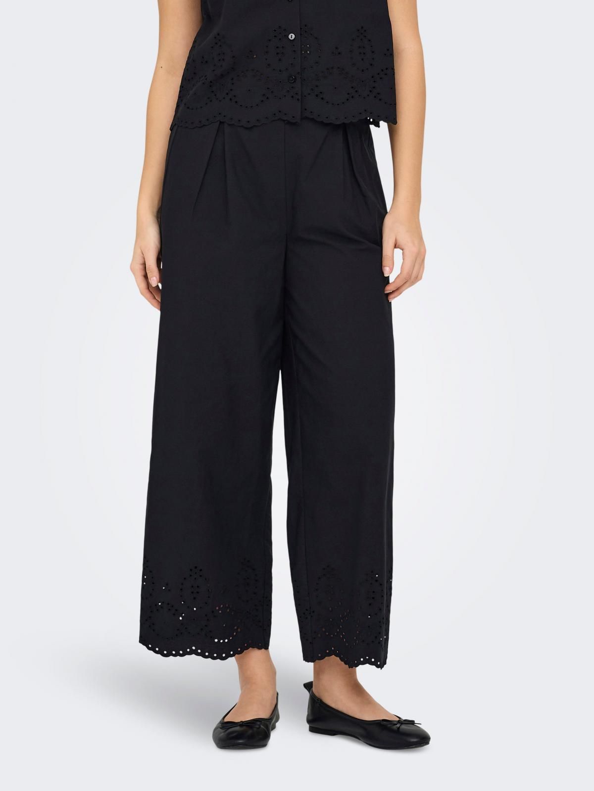온리 와이드핏 테크니컬 큐롯 팬츠 15344875_2161 BLACK / BLACK - 메인 이미지
