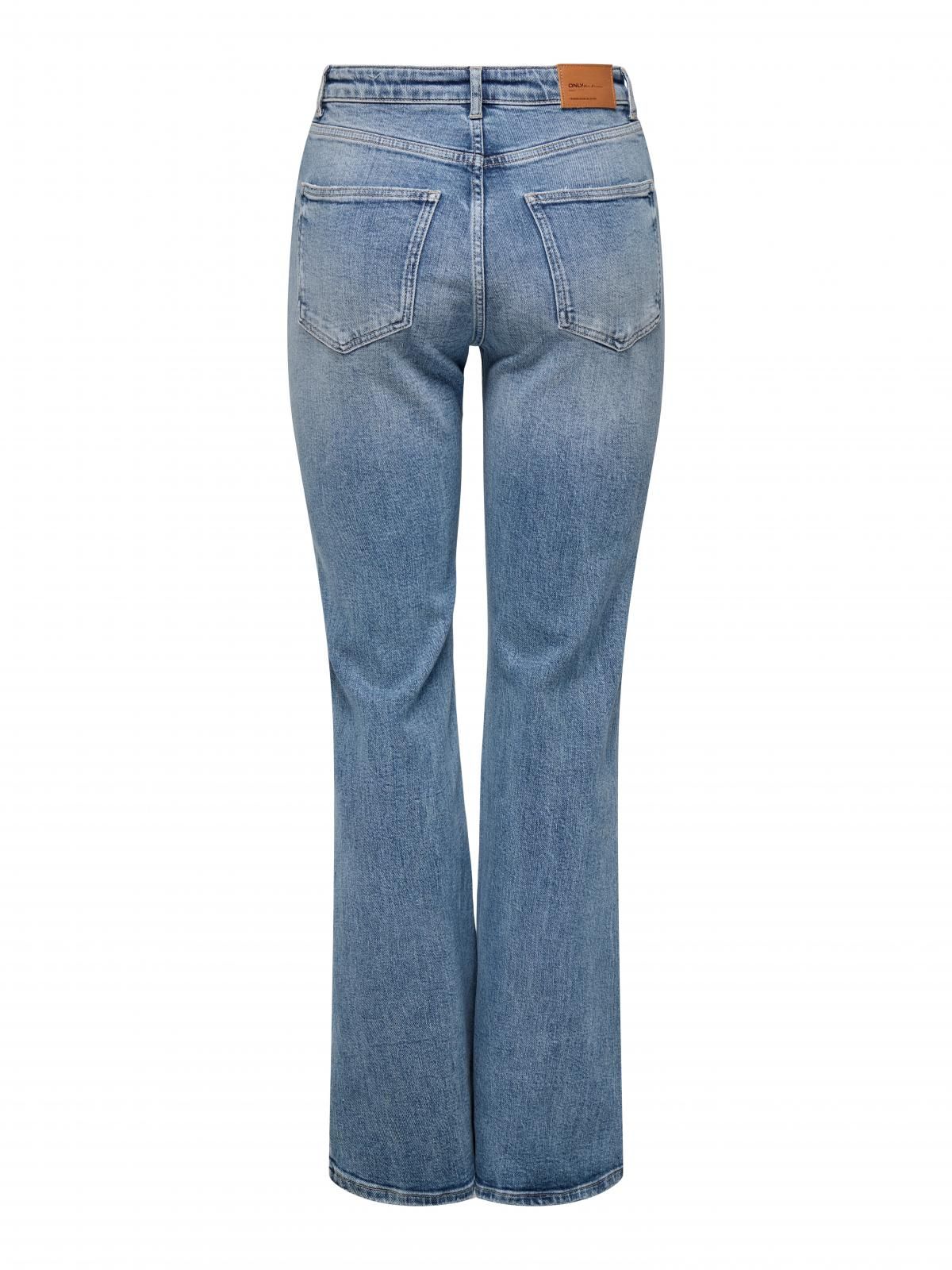 온리 하이웨이스트 플레어핏 데님 청바지 15338004_2115 BLUE / MEDIUM BLUE DENIM - 상세 이미지 4