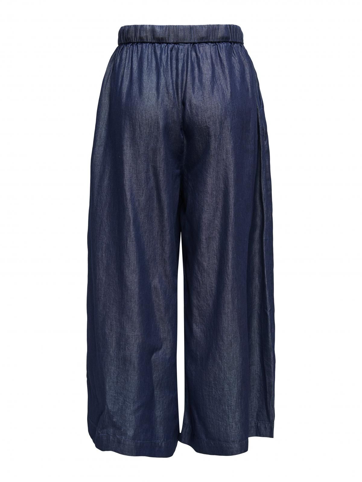 온리 하이웨이스트 데님 와이드핏 밴딩 팬츠 15344333_2114 BLUE / DARK BLUE DENIM - 상세 이미지 4