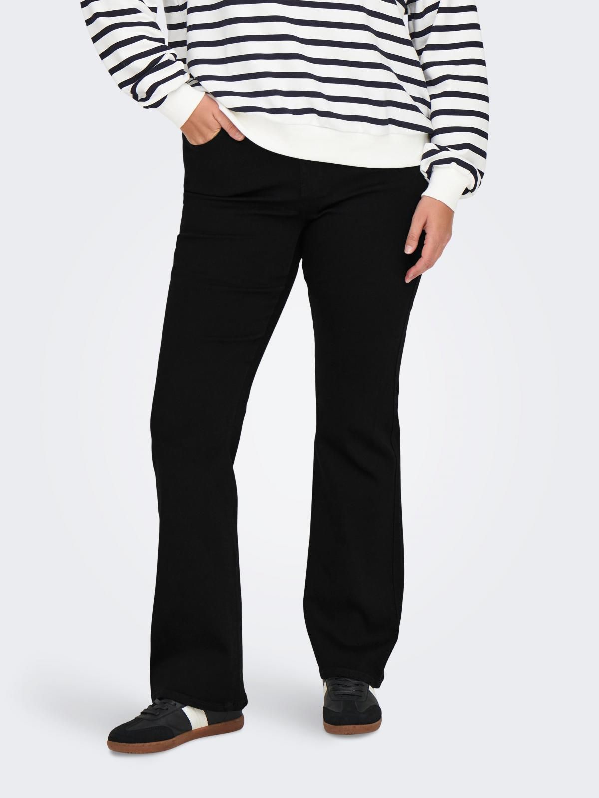 온리 레트로 플레어핏 블랙 데님 팬츠 15321650_2161 BLACK / BLACK - 상품 이미지