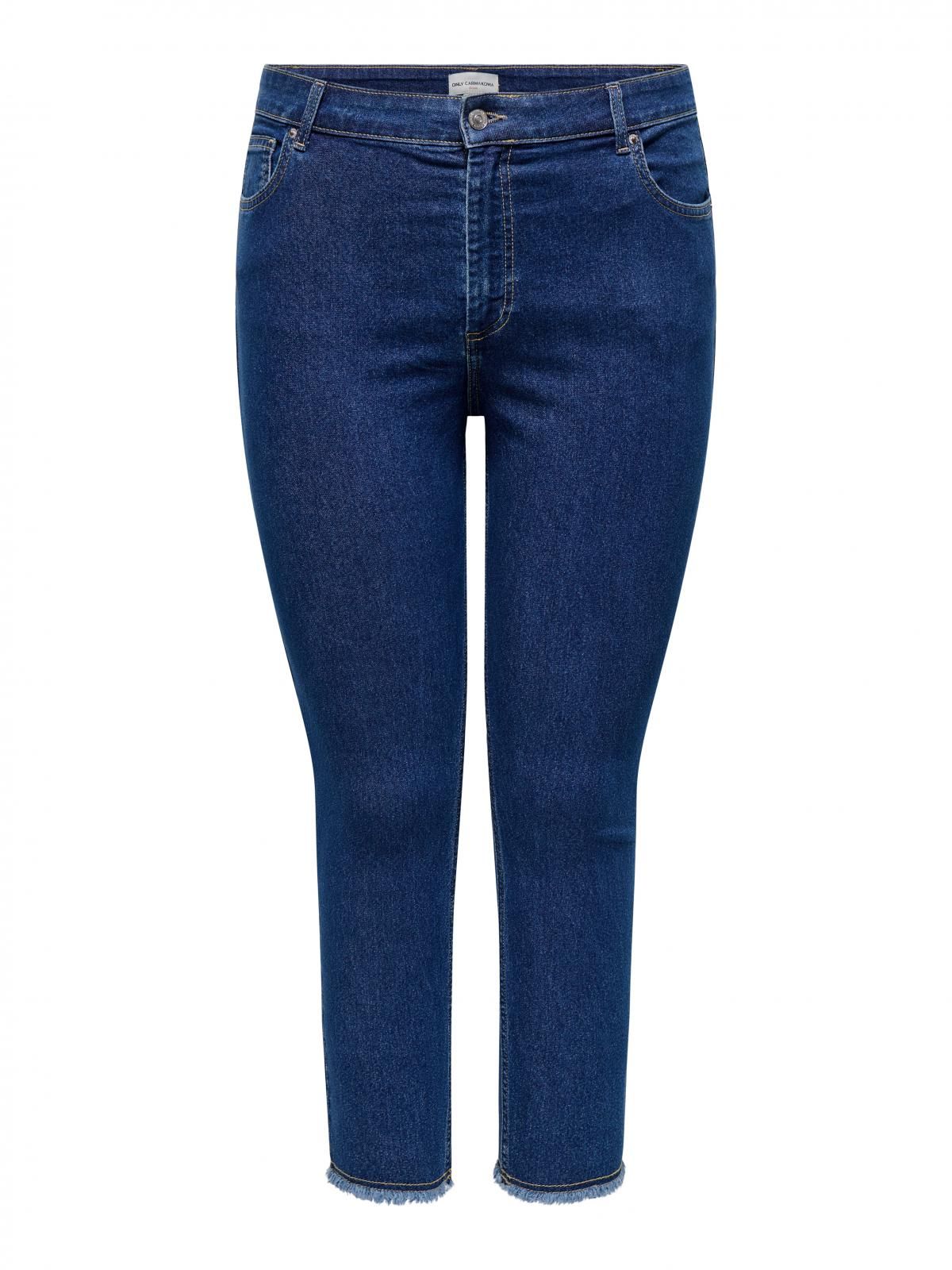 온리 플러스사이즈 미드웨이스트 스키니핏 진 15336737_2114 BLUE / DARK BLUE DENIM - 상품 이미지