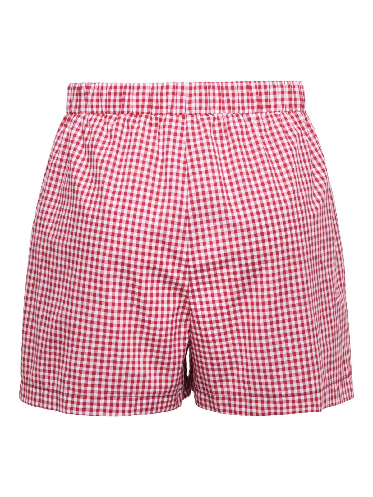 온리 체크 패턴 레귤러핏 밴딩 쇼츠 15368622_2023_1251752 RED / SALSA - 상세 이미지 4