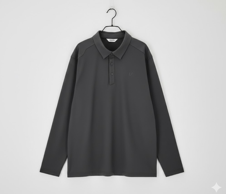 볼빅 남성 초겨울 패치로고 약기모 필드룩 골프웨어 스윙 카라 티셔츠 - 상세 이미지 3