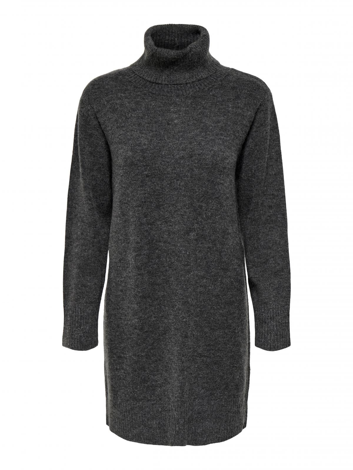 온리 테크니컬 하이넥 니트 미니 원피스 15353195_2383 GREY / DARK GREY MELANGE - 상세 이미지 3