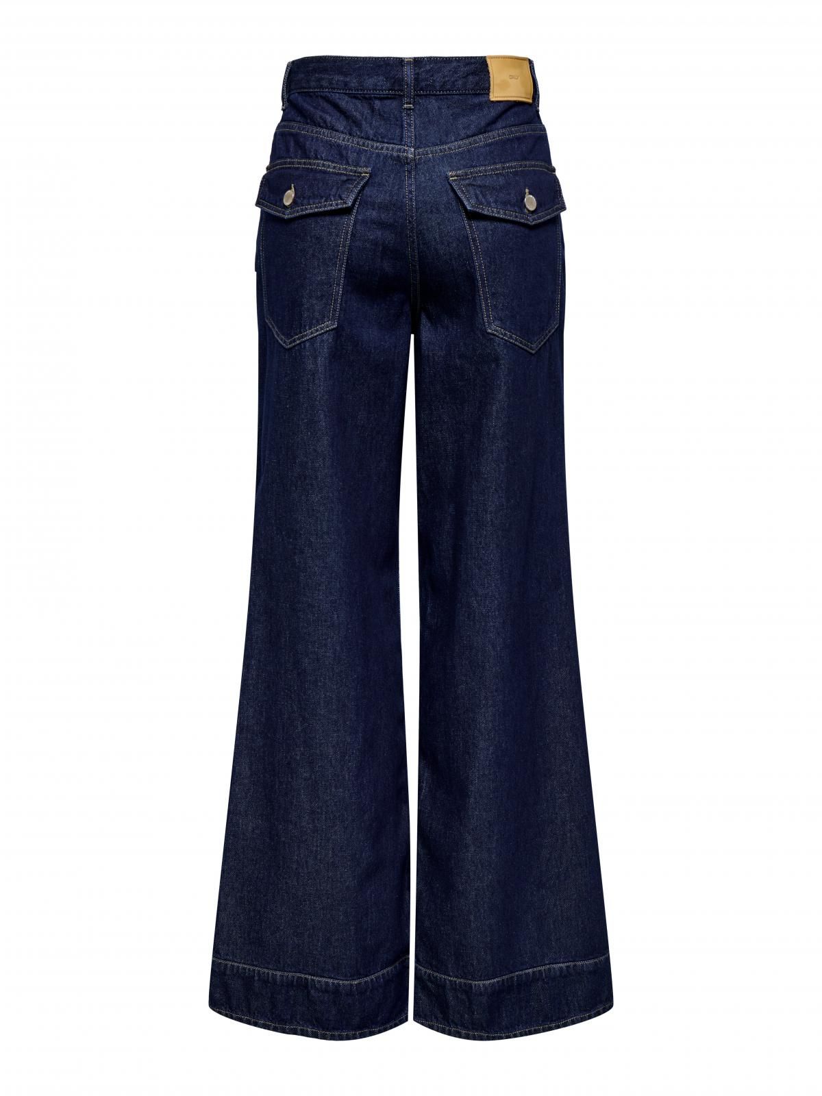 온리 하이웨이스트 진청 와이드핏 청바지 15352041_2114 BLUE / DARK BLUE DENIM - 상세 이미지 4