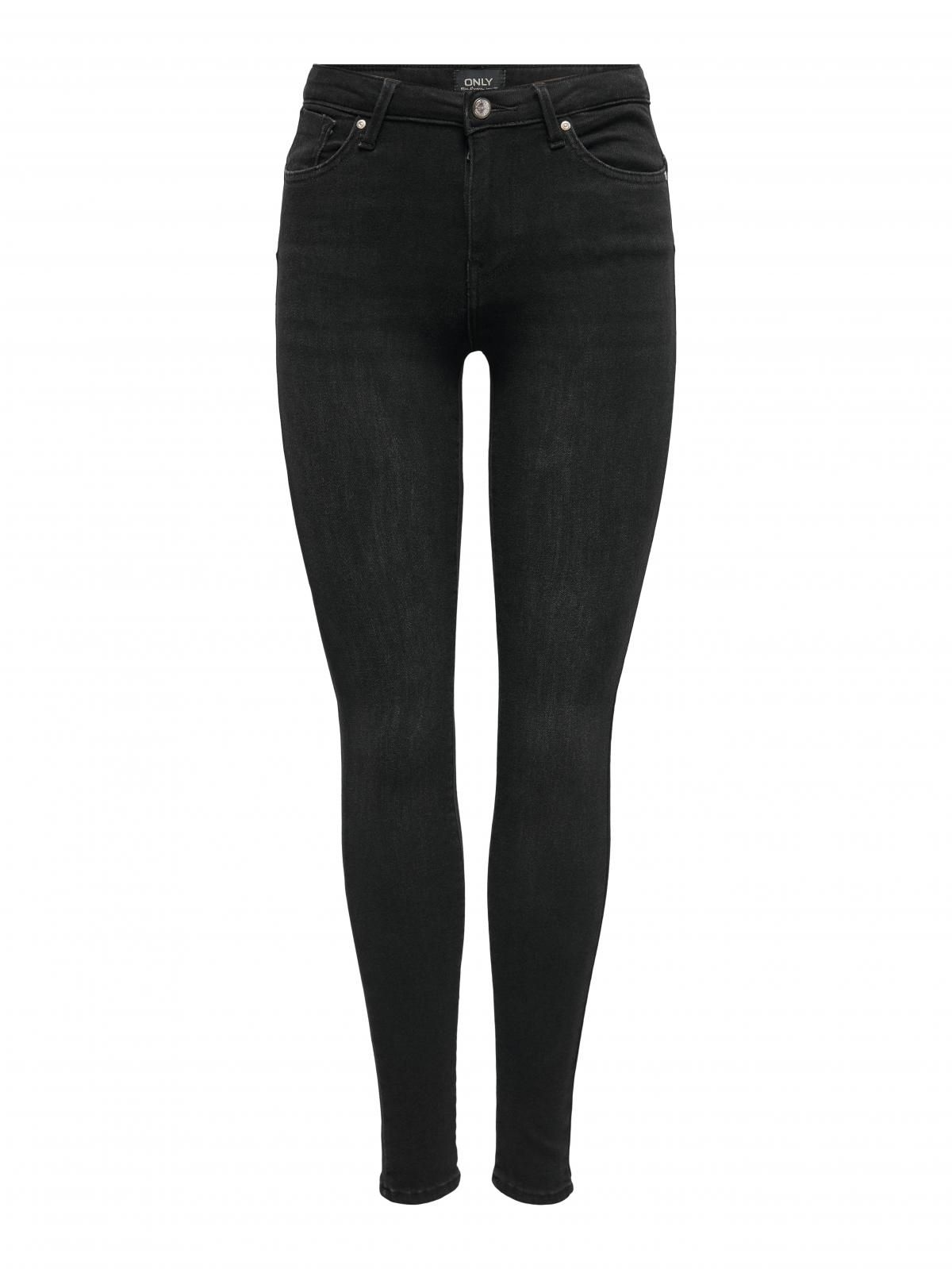 온리 블랙 미드웨이스트 스키니핏 데님진 15325984_8183 BLACK / WASHED BLACK - 상세 이미지 3