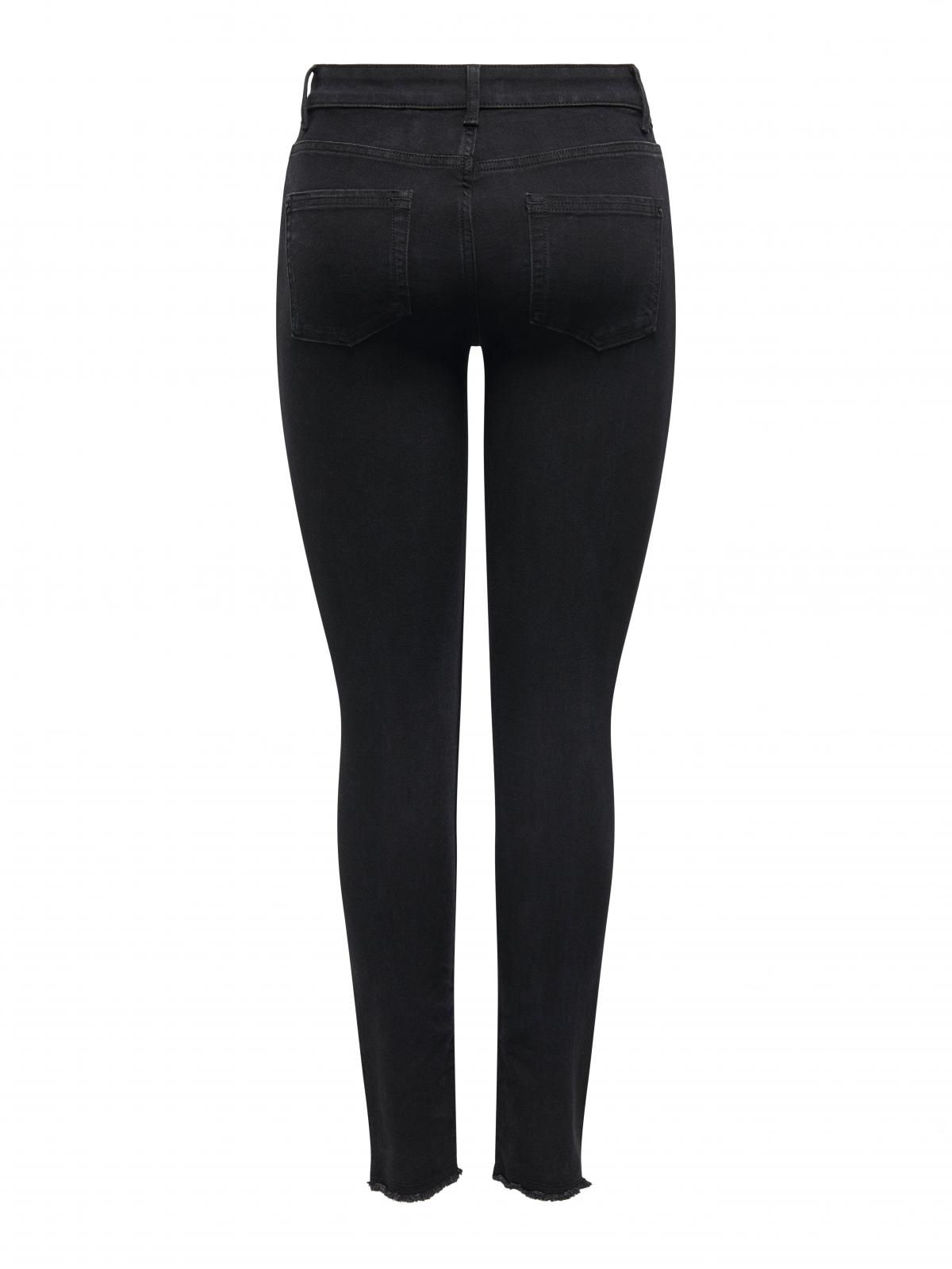 온리 데일리 미드웨이스트 스키니핏 데님 팬츠 15336727_2103 BLACK / BLACK DENIM - 상세 이미지 4