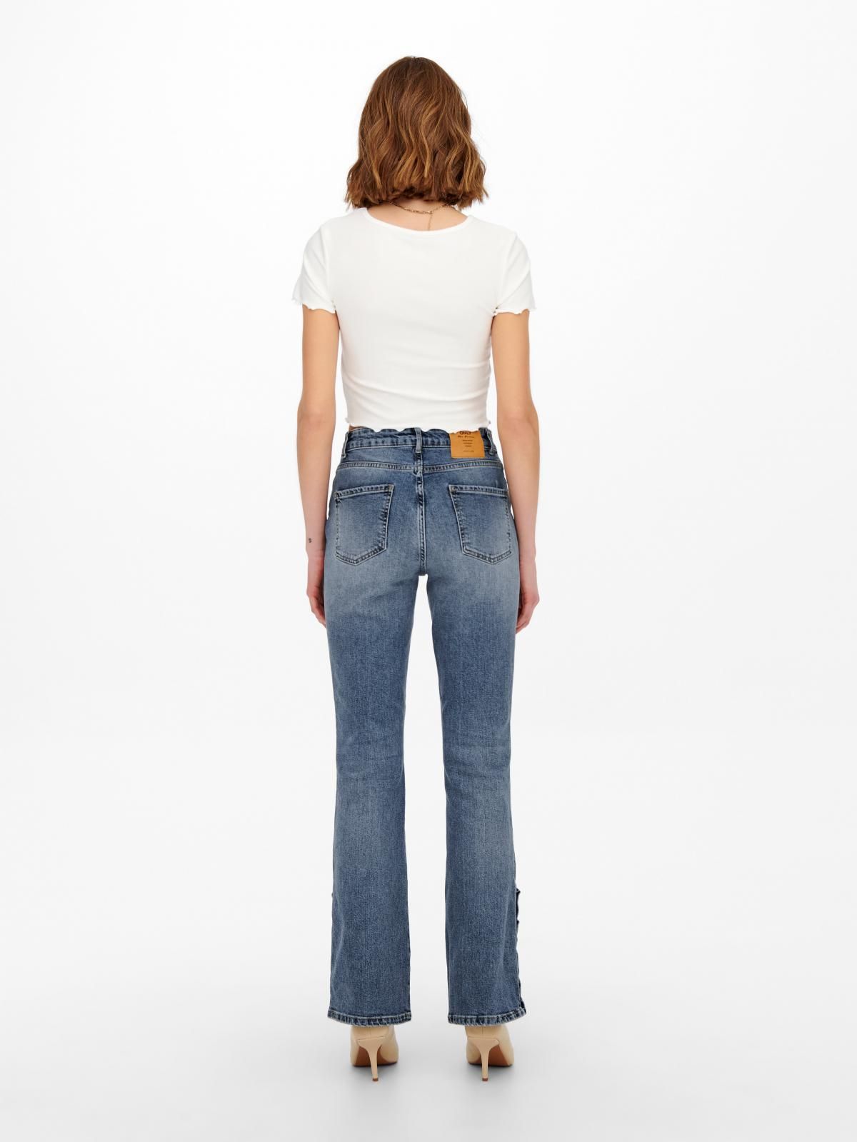 온리 하이웨이스트 플레어 데님 슬림핏 진 15250035_2116 BLUE / LIGHT BLUE DENIM - 상세 이미지 2