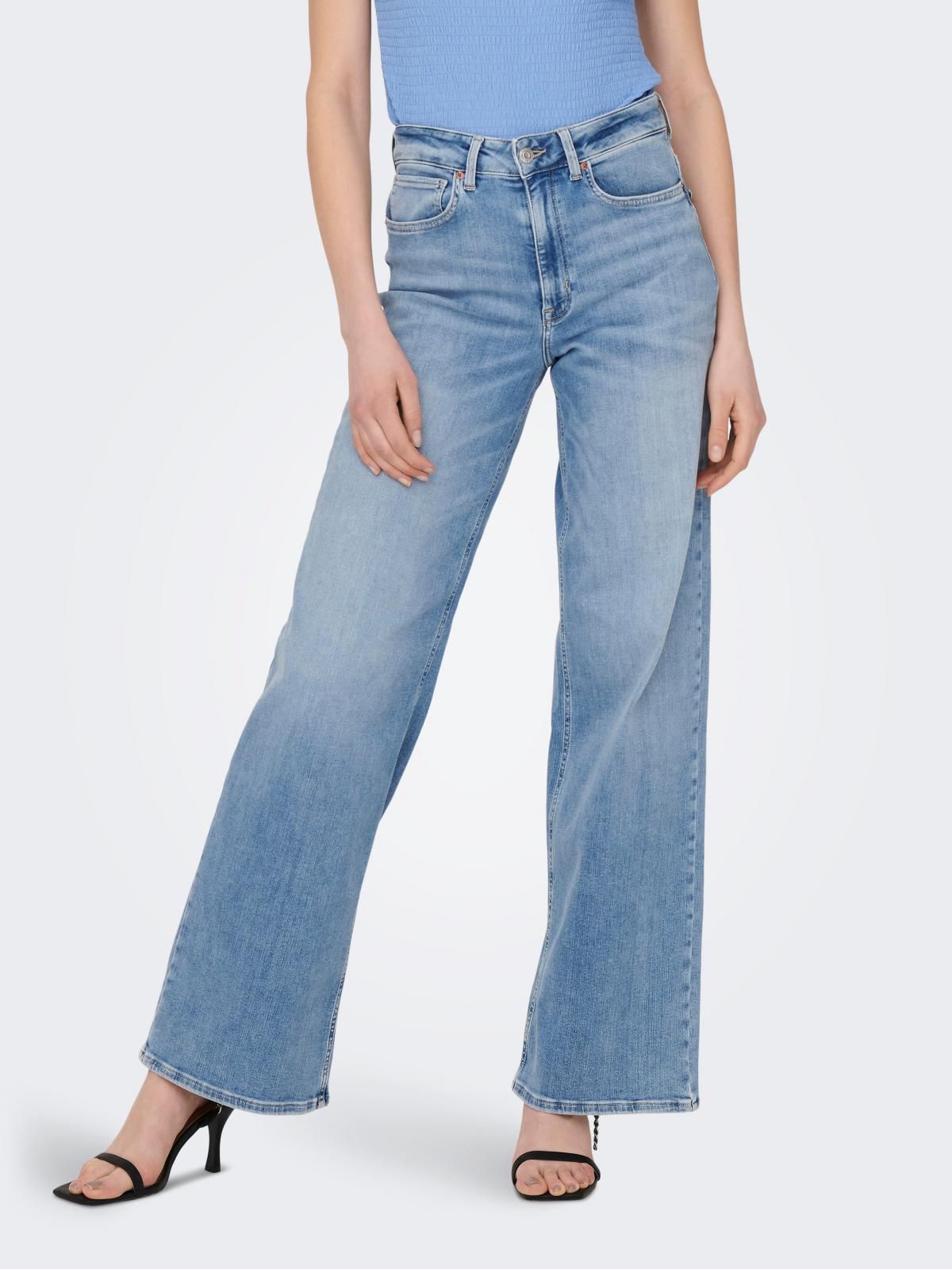 온리 연청 하이웨이스트 와이드핏 데님팬츠 15282975_2116 BLUE / LIGHT BLUE DENIM - 상품 이미지