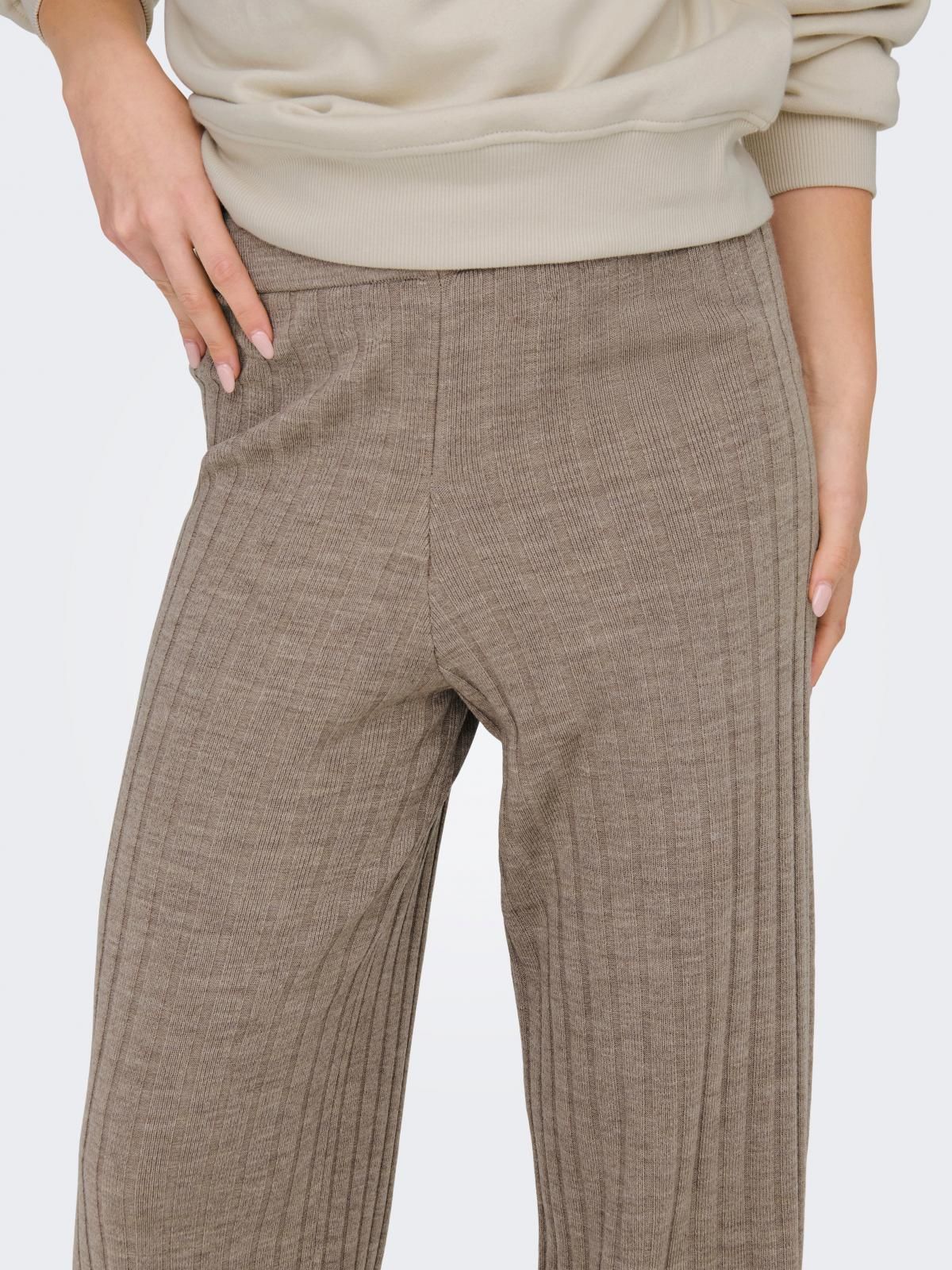 온리 니트 와이드핏 루즈핏 팬츠 15242972_221_895983 WHITE / BEIGE 이미지 6