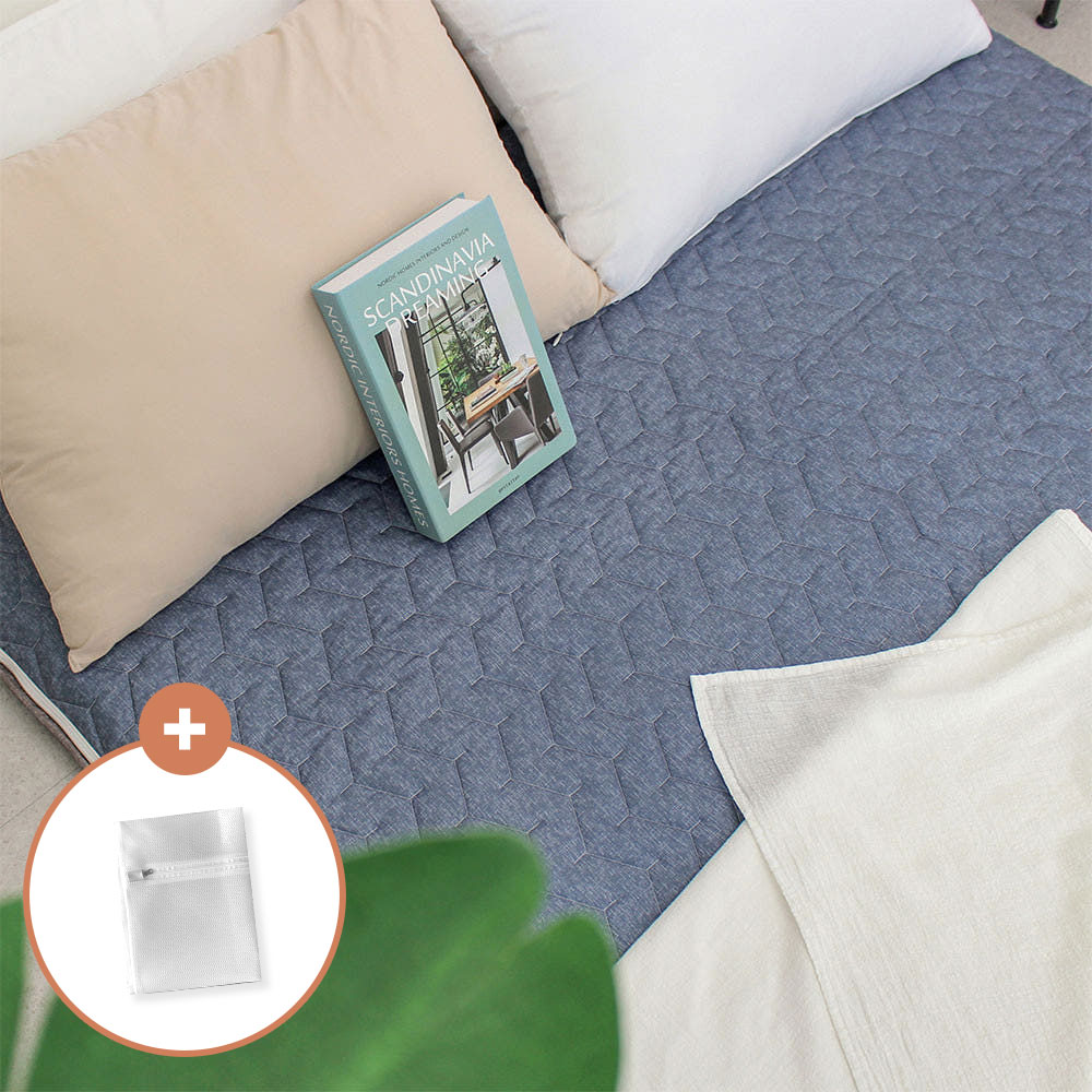 아르떼베딩 부드럽고 두꺼운 거실 원룸 자취 펜션용 방바닥 요매트 모닝 블루 싱글 5cm