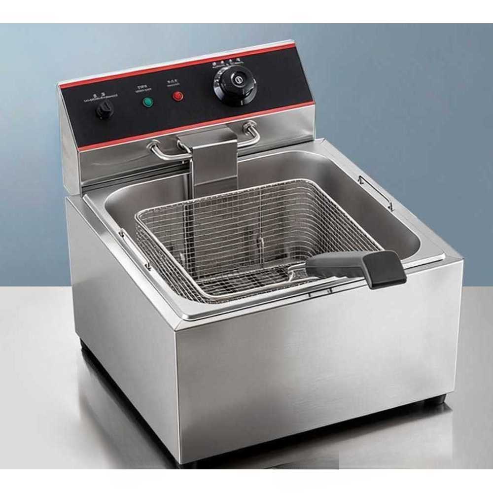 업소용 튀김기 대용량 전기 프라이어 식당 조리 기계 단일 12L 3500W 핸들 - 상품 이미지