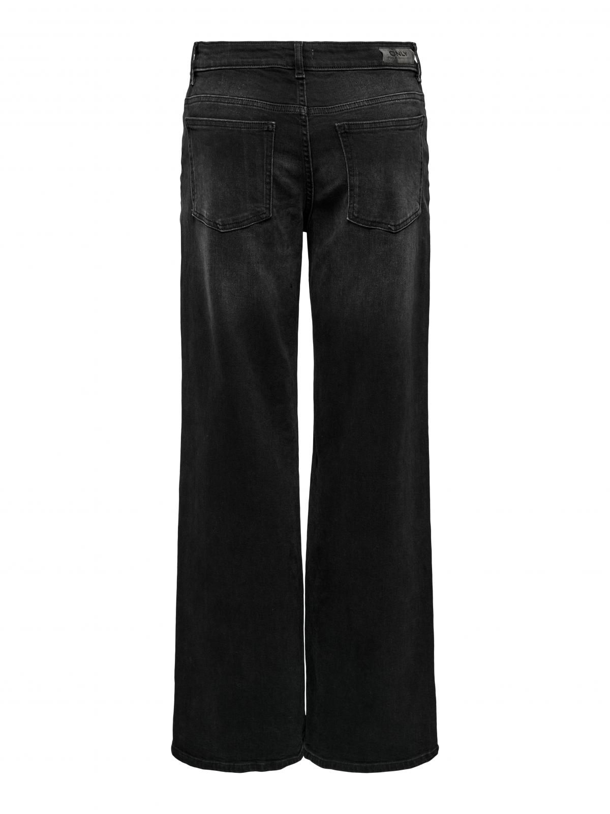 온리 와이드핏 데님 블랙 로우웨이스트 청바지 15345825_8183 BLACK / WASHED BLACK - 상세 이미지 4