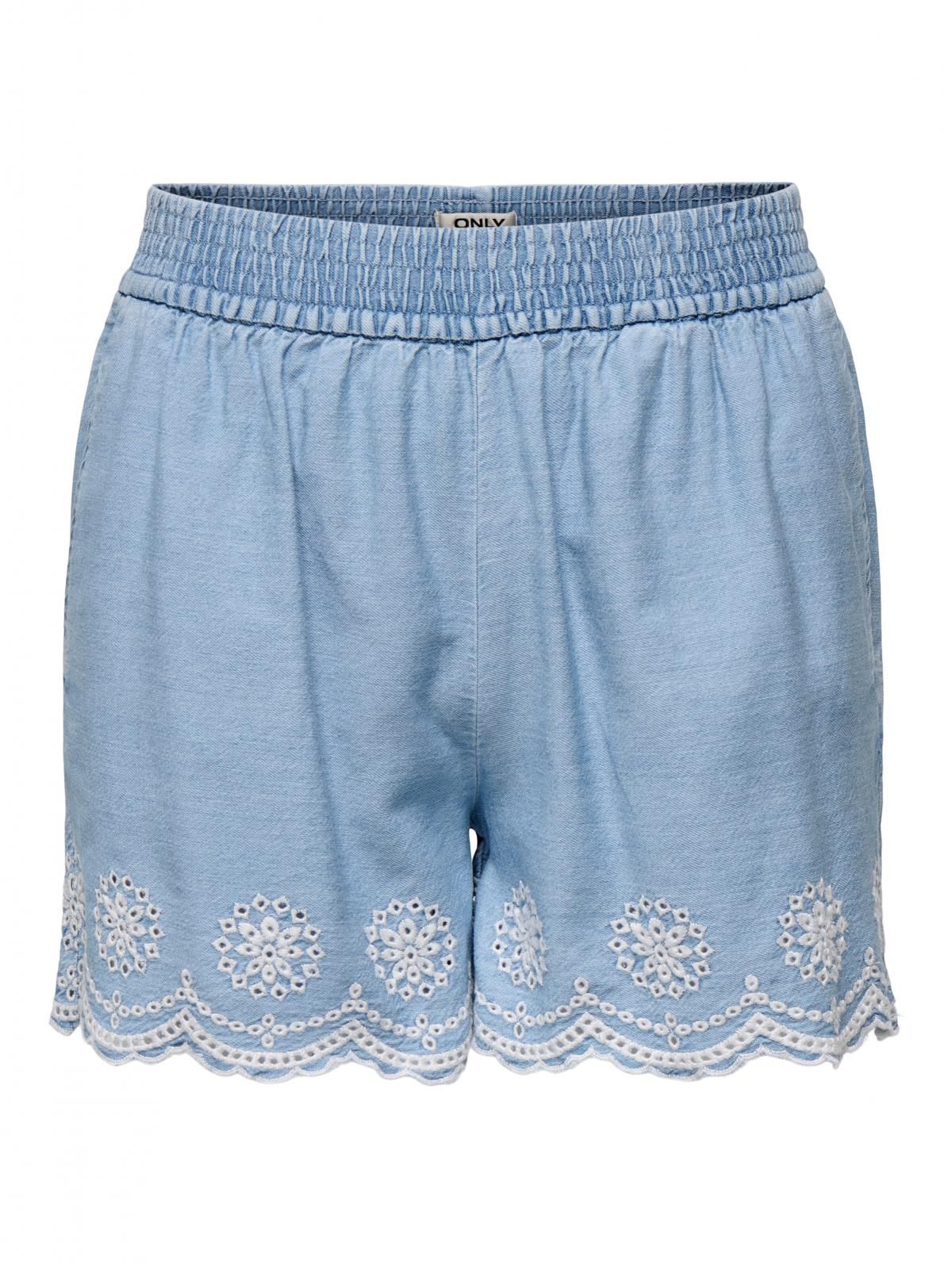 온리 데님 스칼럽 밴딩 레귤러핏 숏팬츠 15348190_2116 BLUE / LIGHT BLUE DENIM - 상세 이미지 3