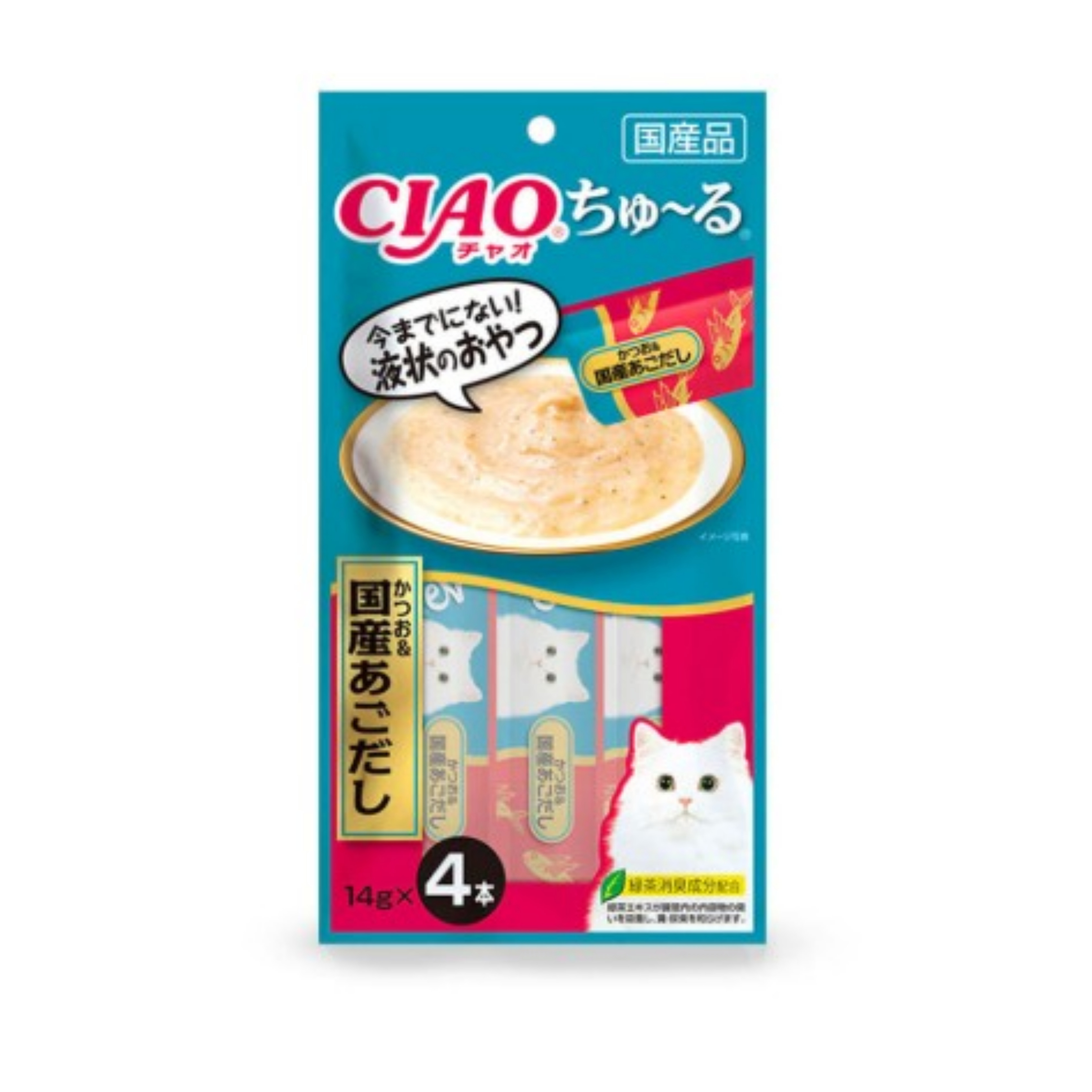 [최신생산] 이나바 챠오츄르 고양이 츄르간식 가다랑어+날치, 56g, 1개